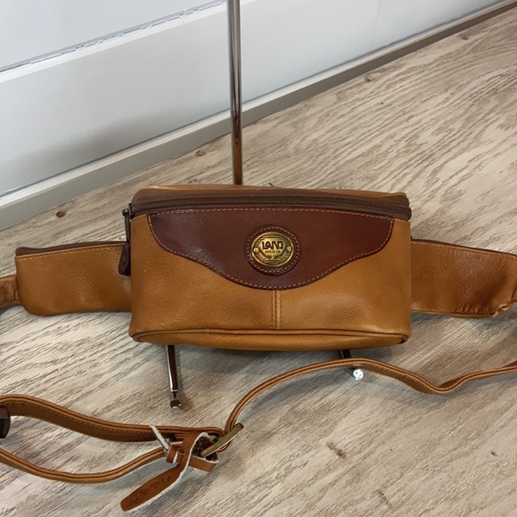 Unisex Land Santa Fe Calf Leather Two Tone Large Zippered Belt Bag Fanny Pack - Picture 4 of 12